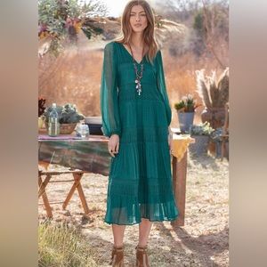 Sundance Adore Moi Green Tiered Dress